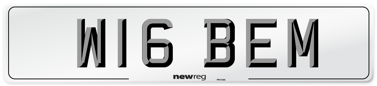 W16 BEM Number Plate from New Reg